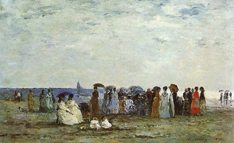 Eugene Boudin Bathers on the Beach at Trouville oil painting image